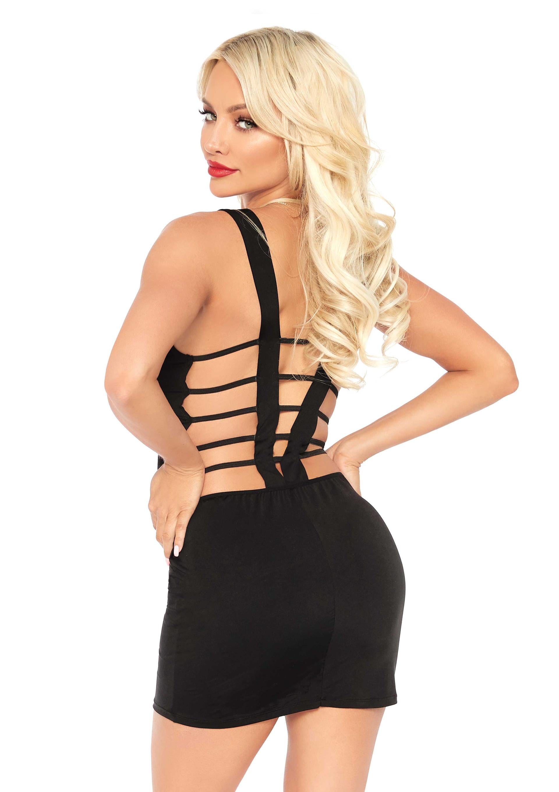 leg avenue mini dress Leg Avenue Leg Avenue - Twist Halter Net Mini dress - Black