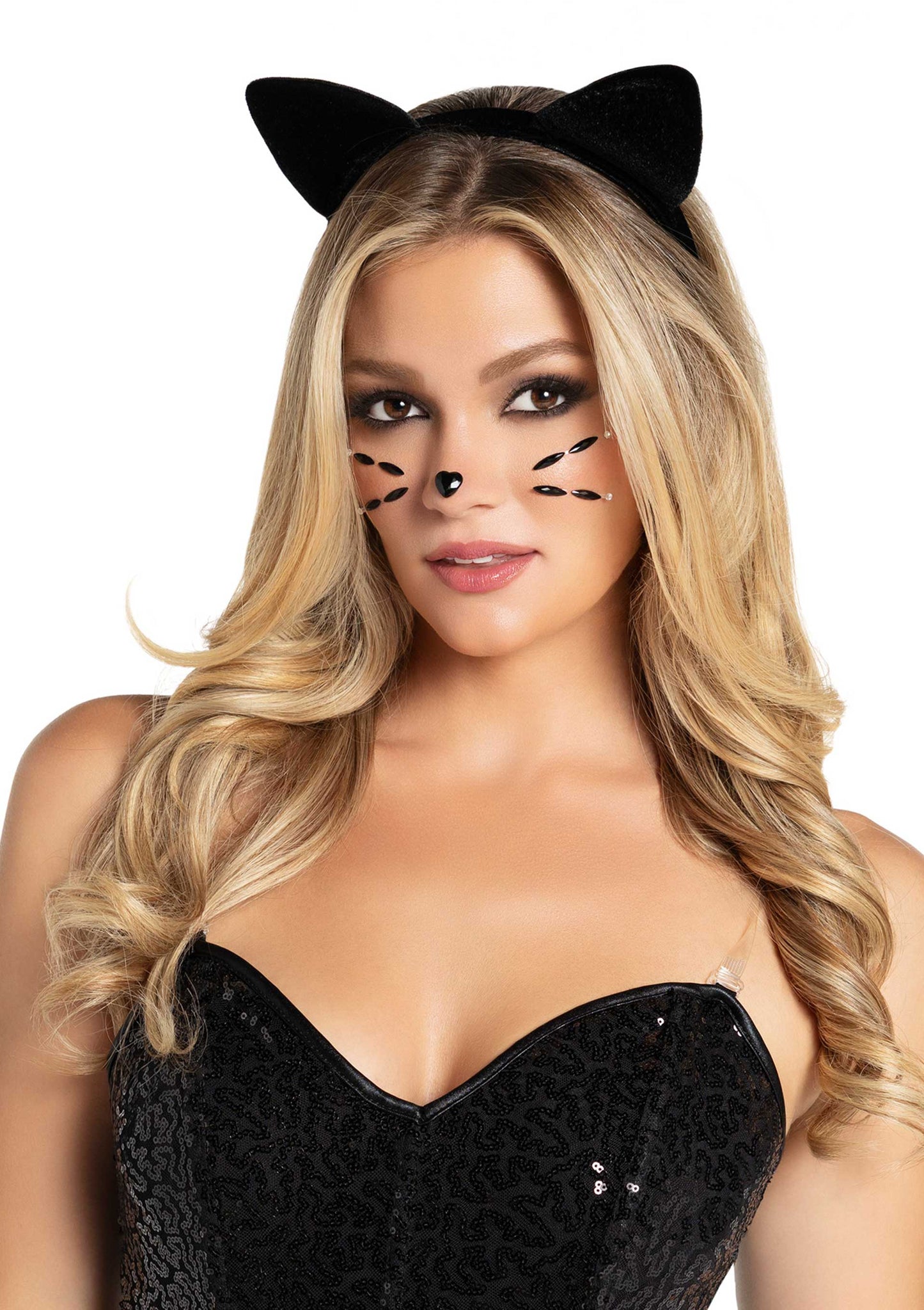 Velvet Black Cat Ears Headband