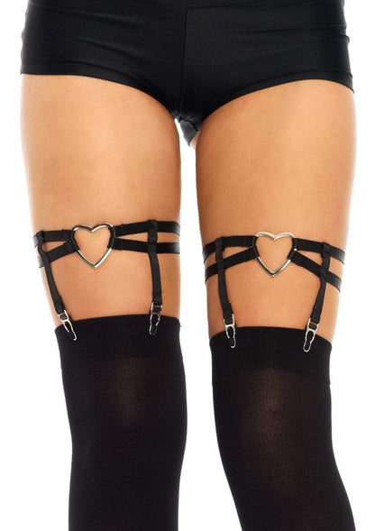 Dual Strap Garter Suspender with Heart