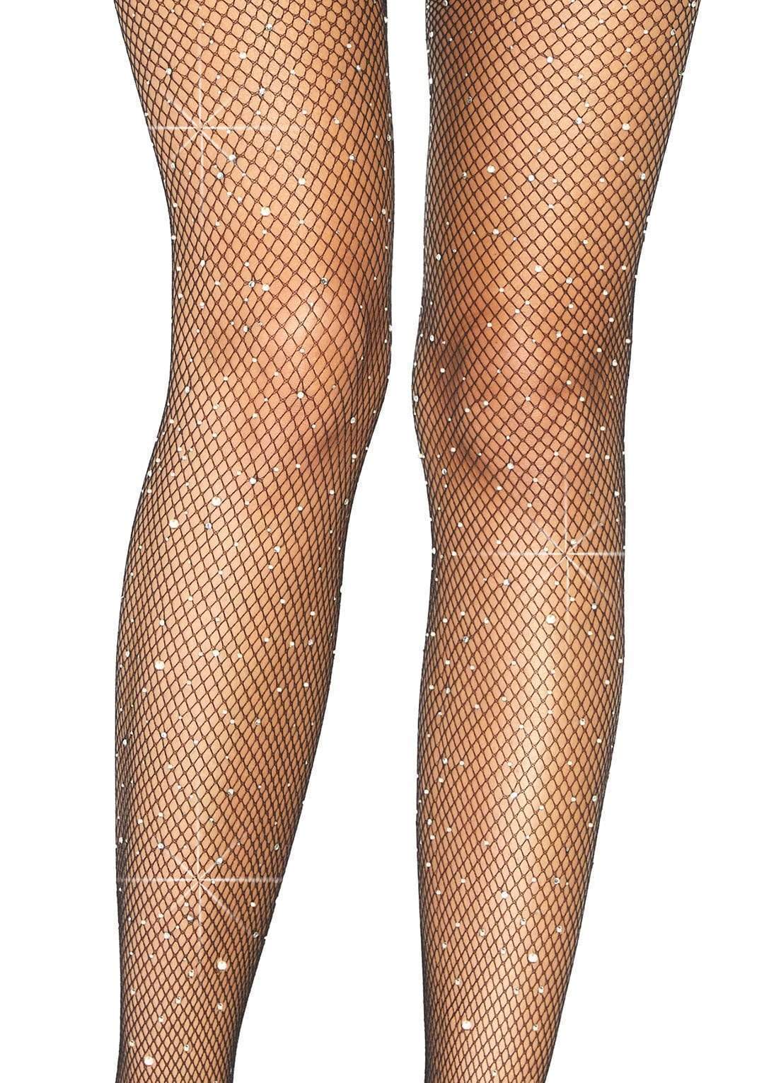 Crystalized Fishnet Suspender Pantyhose