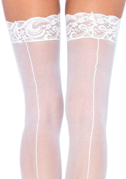 Sheer Backseam Stockings with Lace Top