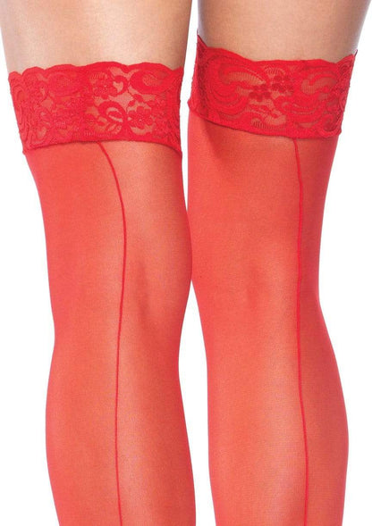 Sheer Backseam Stockings with Lace Top