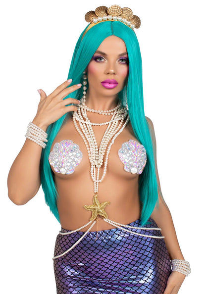 Shell Adhesive Jewel Nipple Stickers